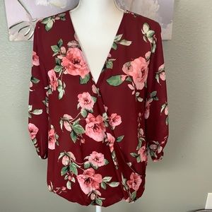 West Kei Floral Surplice Top